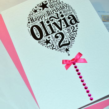 Personalised Happy Birthday Balloon Sparkle Card, 7 of 12