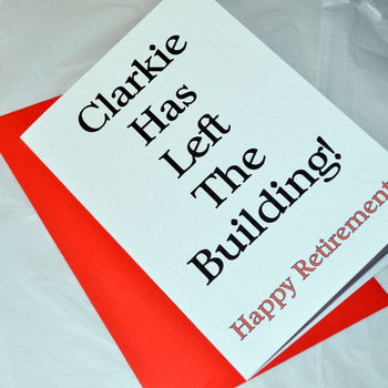 Retirement Card 'Left The Building' Personalised, 3 of 8