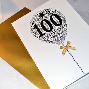 100th Happy Birthday Balloon Sparkle Card, 10 of 11