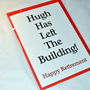 Retirement Card 'Left The Building' Personalised, thumbnail 4 of 8