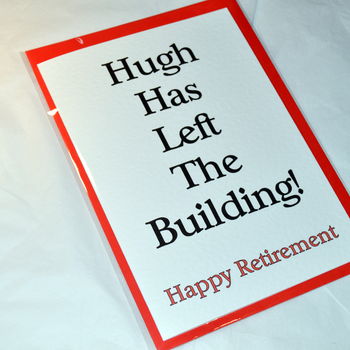 Retirement Card 'Left The Building' Personalised, 4 of 8