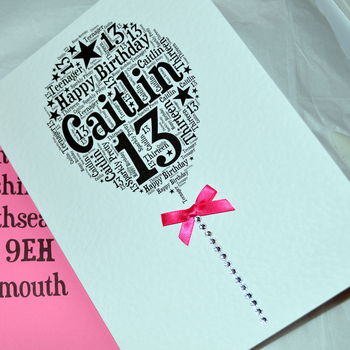 Personalised Happy Birthday Balloon Sparkle Card, 11 of 12