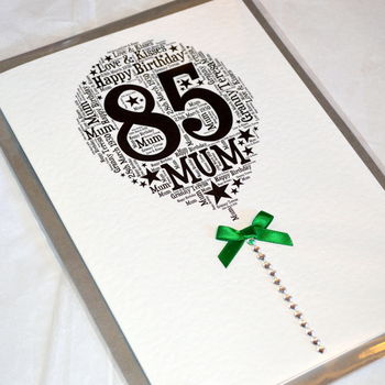 Personalised Happy Birthday Balloon Sparkle Card, 6 of 12