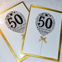 50th Happy Birthday Balloon Sparkle Card, thumbnail 9 of 12