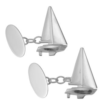Sailing Boat Cufflinks Solid Silver, 5 of 6