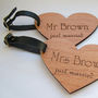 Just Married Personalised Heart Luggage Tags, thumbnail 4 of 5