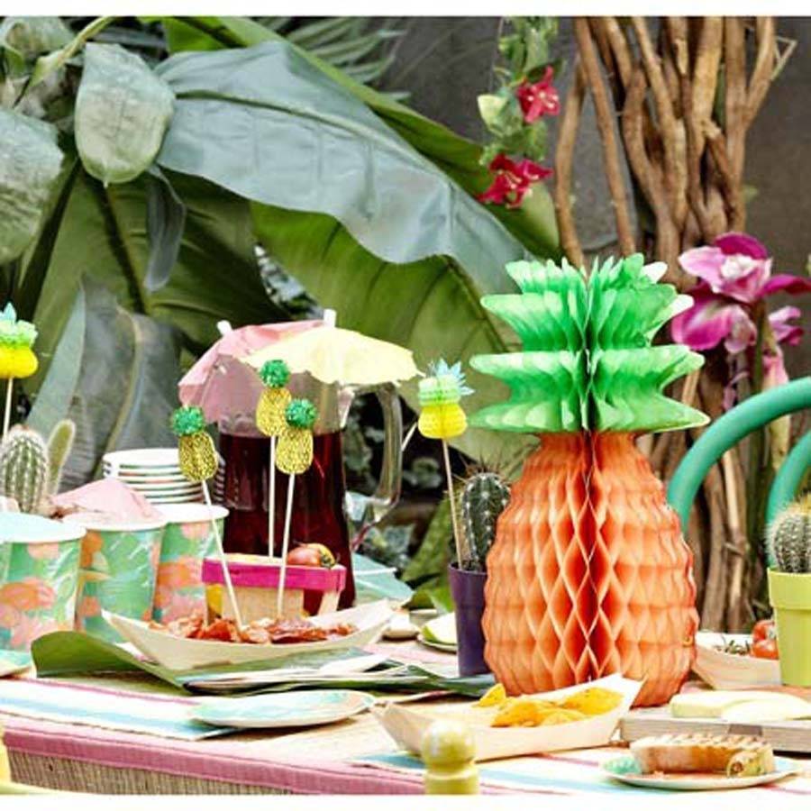 tropical pineapple honeycomb decorations by postbox party ...