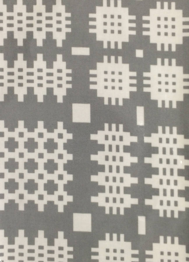 grey welsh blanket print oilcloth tablecloth by adra