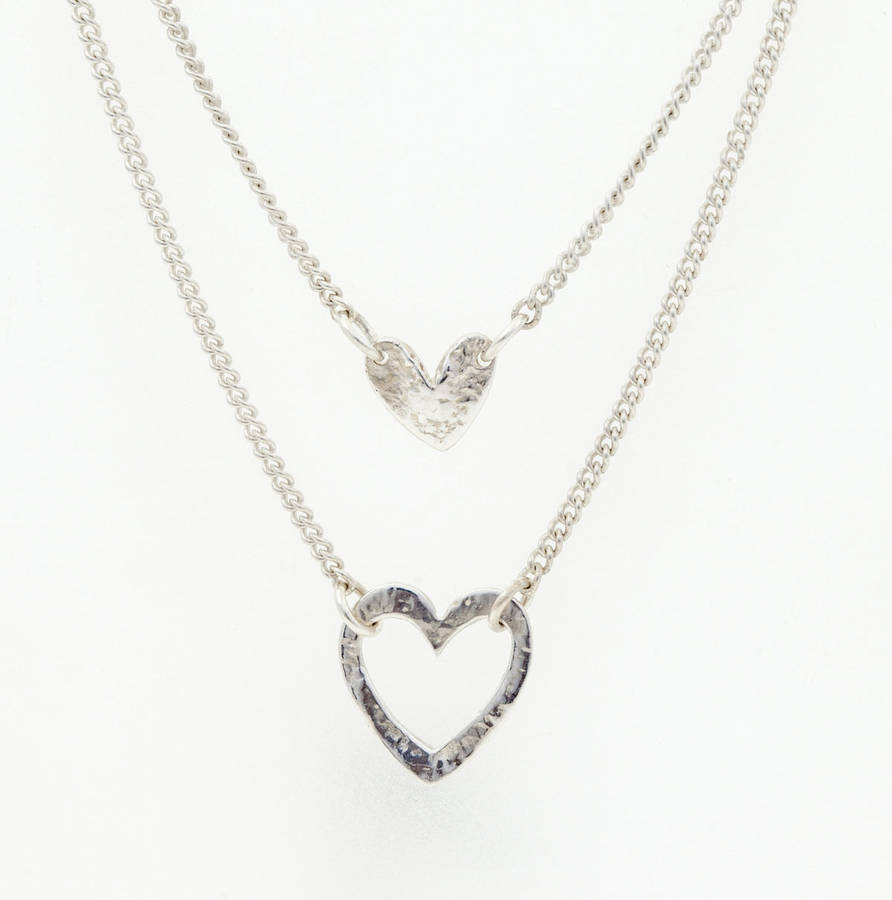 Double Heart Layered Necklace, 1 of 3