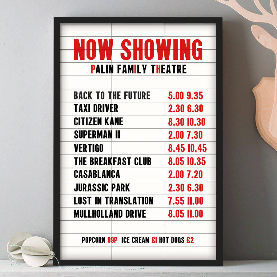 Personalised Favourite Film Cinema Marquee Print, 1 of 4