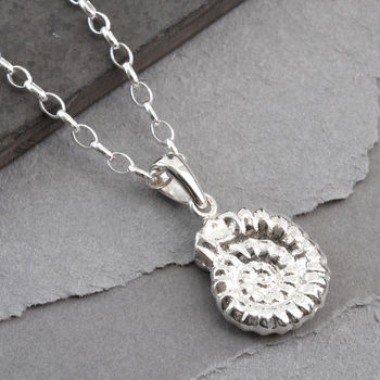 Sterling Silver Ammonite Necklace, 3 of 8