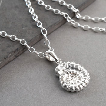 Sterling Silver Ammonite Necklace, 4 of 8