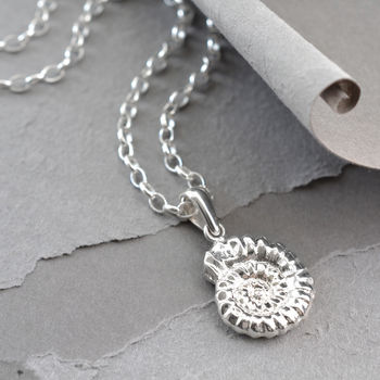 Sterling Silver Ammonite Necklace, 5 of 8