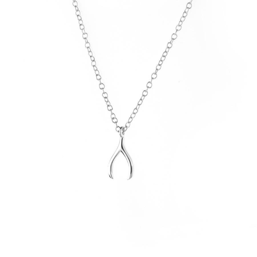 sterling silver wishbone necklace by ellie ellie | notonthehighstreet.com