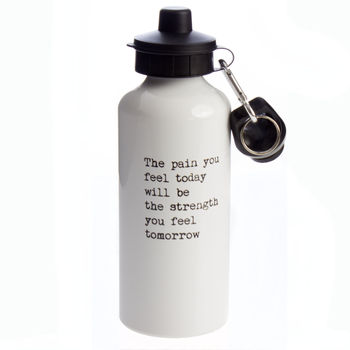 personalised inspirational quote water bottle by snapdragon