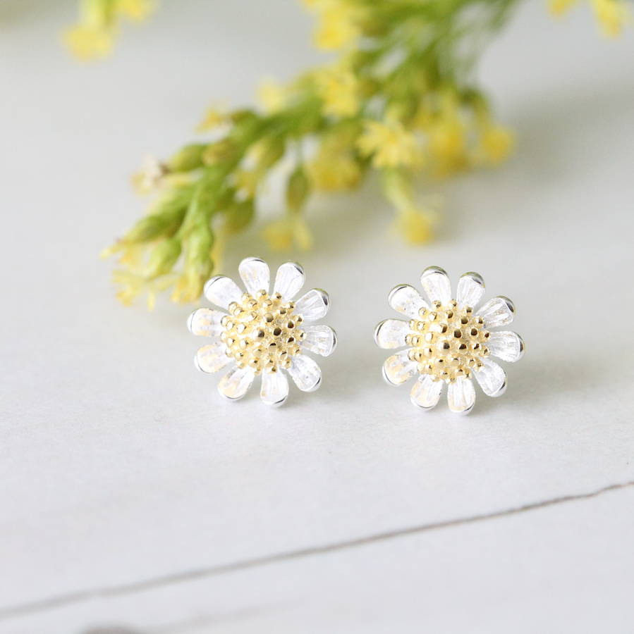 Sterling Silver Wild Flower Ear Studs By Attic Notonthehighstreet Sterling Silver Wild Flower Ear Studs