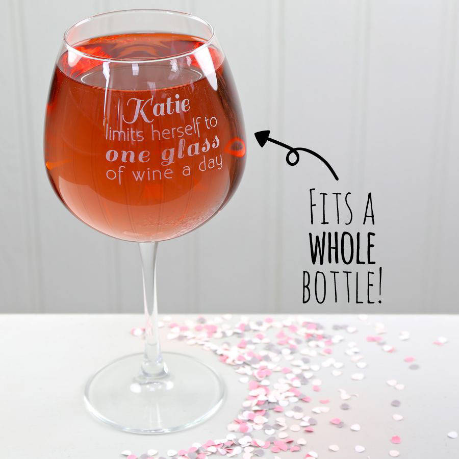 personalised engraved whole bottle wine glass by lisa angel homeware ...