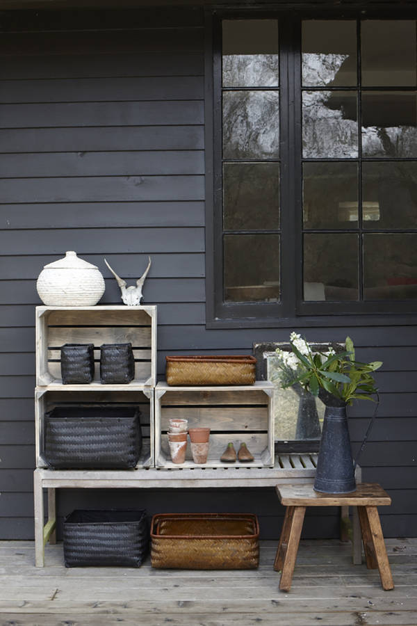 set of four bamboo storage baskets by also home