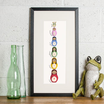 Personalised 'Russian Doll Family' Print, 6 of 12