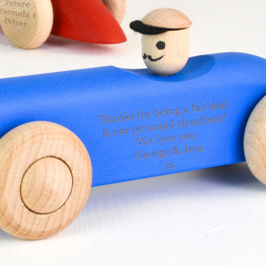 personalised wooden car / push along toy by meenymineymo