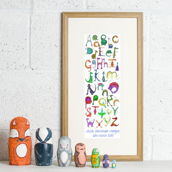 Personalised Dinosaur Alphabet Children's Print, 3 of 12