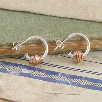 Coil Rose Gold Plated Sterling Silver Hoop Earrings, 2 of 6