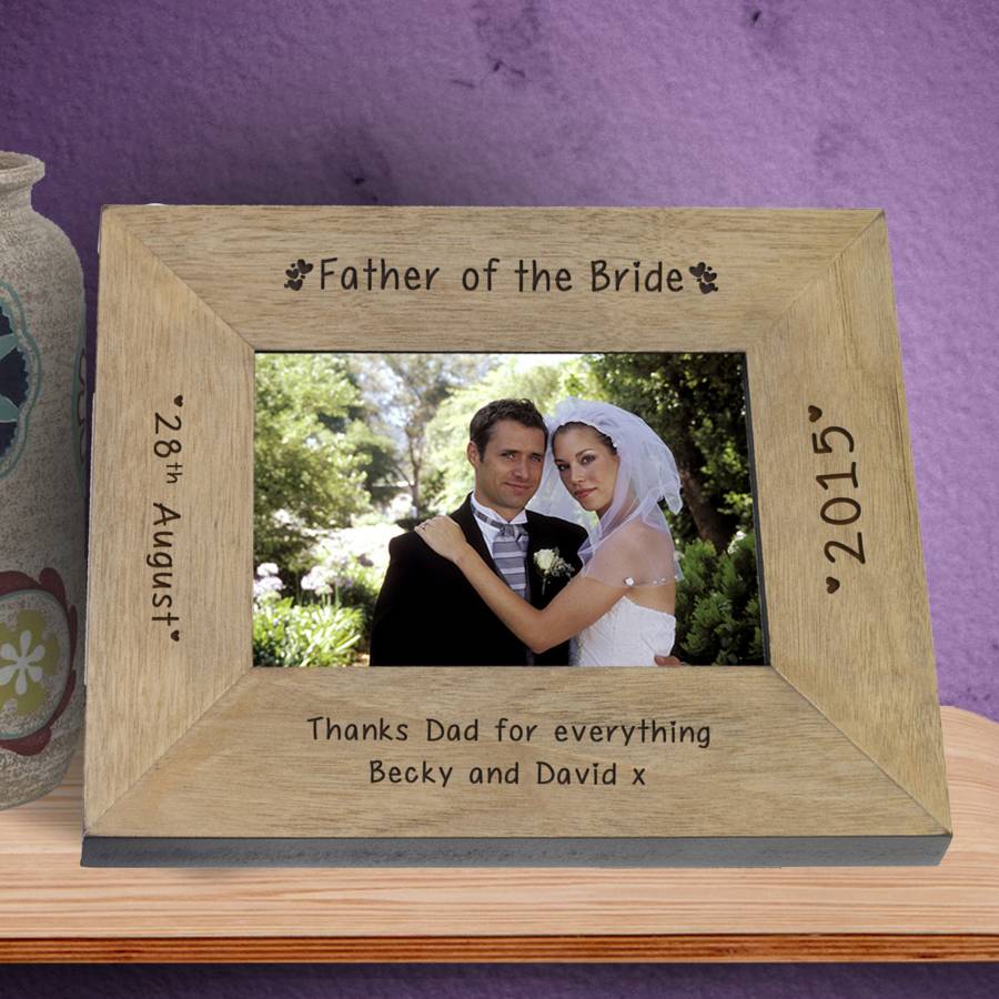 Father Of The Bride Personalised Wooden Wedding Frame By Chalk And