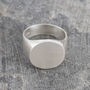Men's Solid Silver Circular Signet Ring, thumbnail 3 of 7