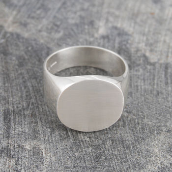 Men's Solid Silver Circular Signet Ring, 3 of 7