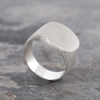 Men's Solid Silver Circular Signet Ring, 2 of 7