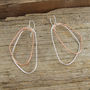 Large Silver And Rose Gold Plated Twin Drop Earrings, thumbnail 4 of 5