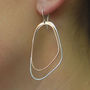 Large Silver And Rose Gold Plated Twin Drop Earrings, thumbnail 1 of 5