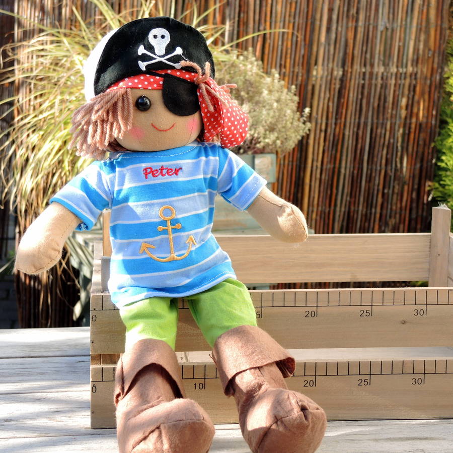 Personalised Boys' Peter Pirate Rag Doll, 1 of 2