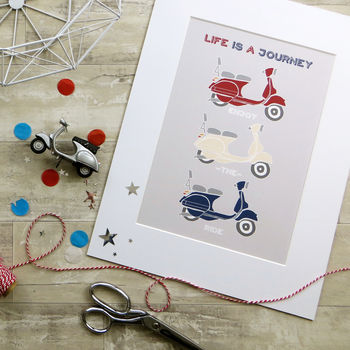 Personalised Retro Vespa Scooter Print, 3 of 12