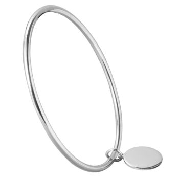 Personalised Charm Sterling Silver Bangle, 5 of 6