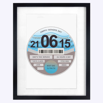 Personalised Tax Disc Father's Day Print, 2 of 5