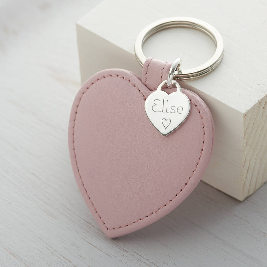 personalised sterling silver heart and leather keyring by hurleyburley ...