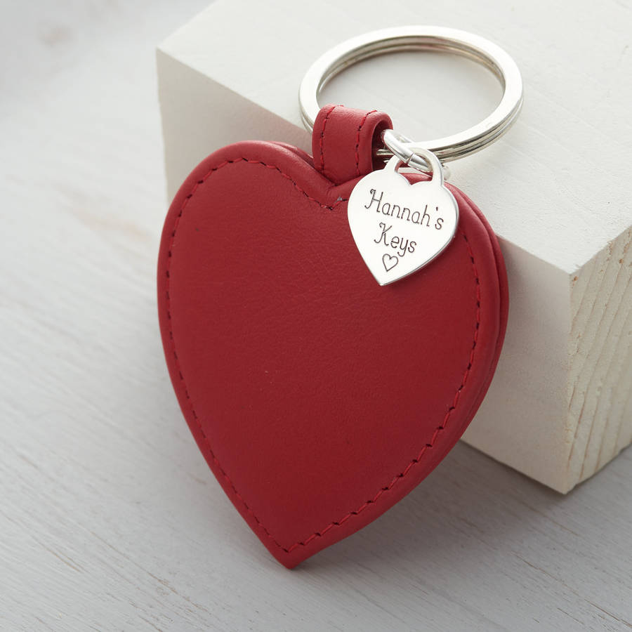 personalised sterling silver heart and leather keyring by hurleyburley ...