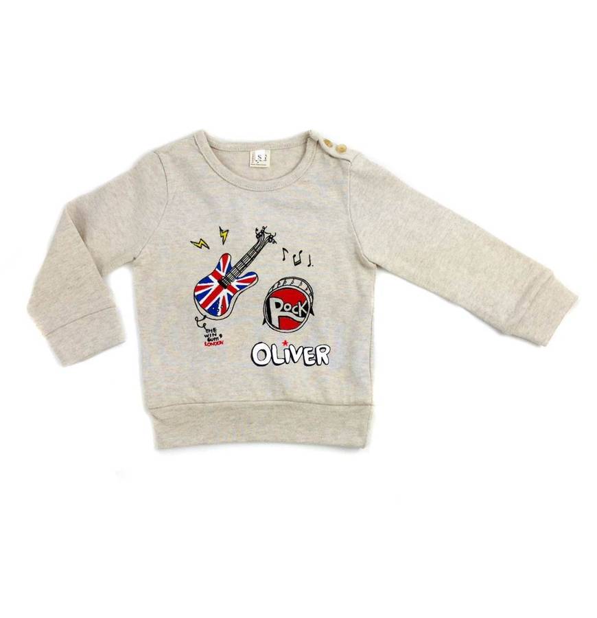 personalised i love rock and roll baby jumper by chewingum london