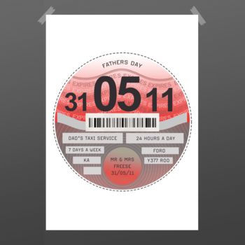 Personalised Tax Disc Father's Day Print, 4 of 5