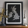 Typographic Map Of Great Britain And Ireland, thumbnail 1 of 11