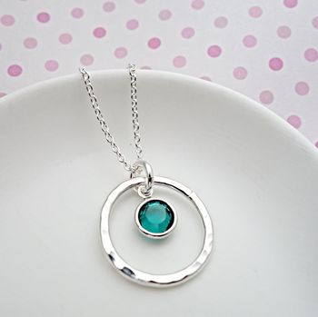 May Emerald Circle Necklace, 2 of 4