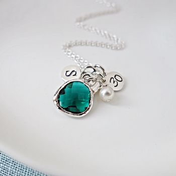 Emerald May Birthstone Drop Necklace, 2 of 6