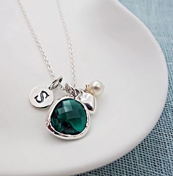 Emerald May Birthstone Drop Necklace, 6 of 6