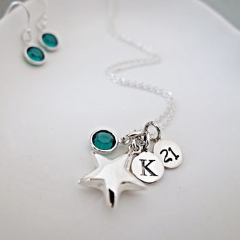 Birthstone Silver Star Necklace, 12 of 12