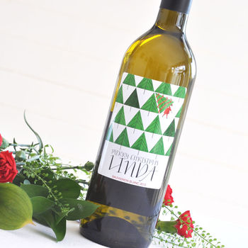 Christmas Tree Personalised Rioja Or Sauvignon Wine, 3 of 4