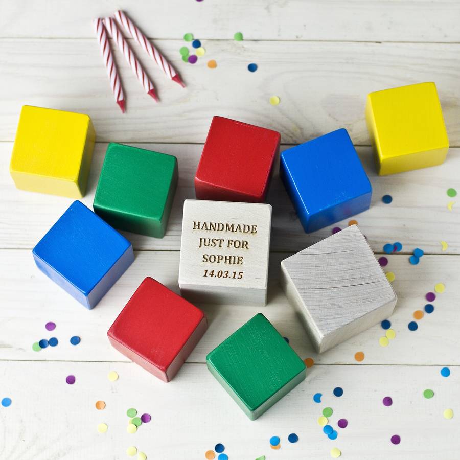 Image of Personalised Baby's First Wooden Block Set