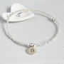 Sterling Silver Personalised Initial Beaded Bracelet, thumbnail 2 of 5