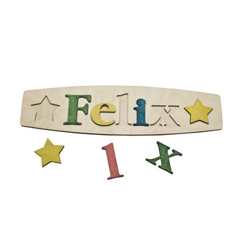 Personalised Name Puzzle With Stars, 4 of 6