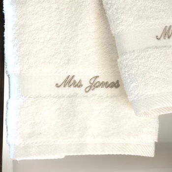 Personalised Mr And Mrs Wedding Towels, 3 of 4
